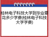 桂林电子科技大学到毕业要花多少学费(桂林电子科技大学学费)
