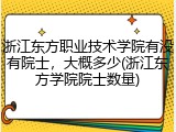 浙江东方职业技术学院有没有院士，大概多少(浙江东方学院院士数量)