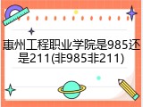 惠州工程职业学院是985还是211(非985非211)