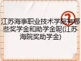 江苏海事职业技术学院有哪些奖学金和助学金呢(江苏海院奖助学金)
