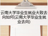 云南大学毕业生就业大致去向如何(云南大学毕业生就业去向)