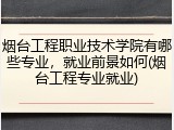 烟台工程职业技术学院有哪些专业，就业前景如何(烟台工程专业就业)