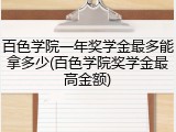 百色学院一年奖学金最多能拿多少(百色学院奖学金最高金额)