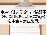 南京审计大学金审学院好不好，就业现状及发展趋势(南审金审就业前景)