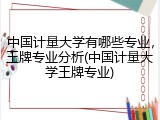 中国计量大学有哪些专业，王牌专业分析(中国计量大学王牌专业)