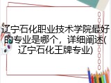 辽宁石化职业技术学院最好的专业是哪个，详细阐述(辽宁石化王牌专业)
