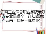 云南工业信息职业学院最好的专业是哪个，详细阐述(云南工信院王牌专业)
