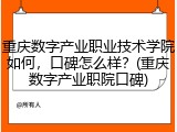 重庆数字产业职业技术学院如何，口碑怎么样？(重庆数字产业职院口碑)