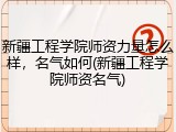 新疆工程学院师资力量怎么样，名气如何(新疆工程学院师资名气)