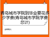青岛城市学院到毕业要花多少学费(青岛城市学院学费总计)