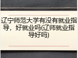 辽宁师范大学有没有就业指导，好就业吗(辽师就业指导好吗)