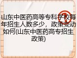 山东中医药高等专科学校每年招生人数多少，政策变动如何(山东中医药高专招生政策)