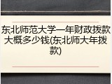 东北师范大学一年财政拨款大概多少钱(东北师大年拨款)