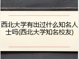 西北大学有出过什么知名人士吗(西北大学知名校友)