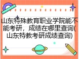 山东特殊教育职业学院能不能考研，成绩在哪里查询(山东特教考研成绩查询)