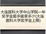 大连医科大学中山学院一年奖学金最多能拿多少(大连医科大学奖学金上限)