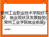 常州工业职业技术学院好不好，就业现状及发展趋势(常州工业学院就业前景)