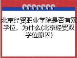 北京经贸职业学院是否有双学位，为什么(北京经贸双学位原因)