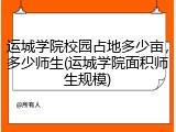 运城学院校园占地多少亩，多少师生(运城学院面积师生规模)