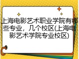 上海电影艺术职业学院有哪些专业，几个校区(上海电影艺术学院专业校区)