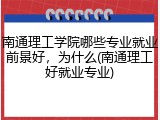 南通理工学院哪些专业就业前景好，为什么(南通理工好就业专业)