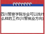 四川警察学院毕业可以找什么样的工作(川警就业方向)
