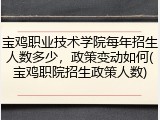 宝鸡职业技术学院每年招生人数多少，政策变动如何(宝鸡职院招生政策人数)