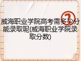 威海职业学院高考需多少分能录取呢(威海职业学院录取分数)