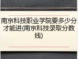 南京科技职业学院要多少分才能进(南京科技录取分数线)