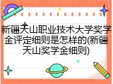 新疆天山职业技术大学奖学金评定细则是怎样的(新疆天山奖学金细则)