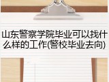 山东警察学院毕业可以找什么样的工作(警校毕业去向)