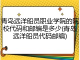 青岛远洋船员职业学院的院校代码和邮编是多少(青岛远洋船员代码邮编)