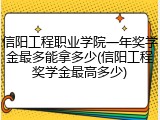 信阳工程职业学院一年奖学金最多能拿多少(信阳工程奖学金最高多少)