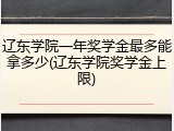 辽东学院一年奖学金最多能拿多少(辽东学院奖学金上限)