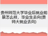 贵州师范大学毕业后就业前景怎么样，毕业生去向(贵师大就业去向)