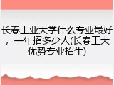 长春工业大学什么专业最好，一年招多少人(长春工大优势专业招生)