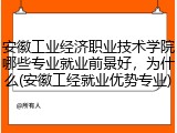 安徽工业经济职业技术学院哪些专业就业前景好，为什么(安徽工经就业优势专业)