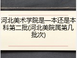 河北美术学院是一本还是本科第二批(河北美院属第几批次)