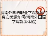 海南外国语职业学院就读的真实感觉如何(海南外国语学院就读体验)
