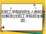沈阳工学院的招生人数和计划解读(沈阳工学院招生解读)