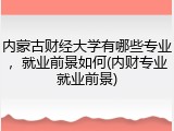 内蒙古财经大学有哪些专业，就业前景如何(内财专业就业前景)