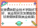 甘肃钢铁职业技术学院好不好，就业现状及发展趋势(甘肃钢铁职院就业前景)