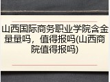 山西国际商务职业学院含金量量吗，值得报吗(山西商院值得报吗)