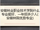 安徽林业职业技术学院什么专业最好，一年招多少人(安徽林院优势专业)