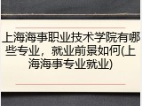 上海海事职业技术学院有哪些专业，就业前景如何(上海海事专业就业)