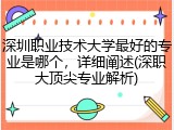 深圳职业技术大学最好的专业是哪个，详细阐述(深职大顶尖专业解析)
