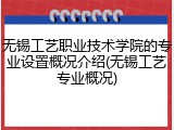 无锡工艺职业技术学院的专业设置概况介绍(无锡工艺专业概况)