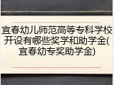 宜春幼儿师范高等专科学校开设有哪些奖学和助学金(宜春幼专奖助学金)