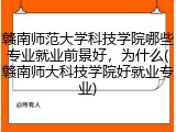 赣南师范大学科技学院哪些专业就业前景好，为什么(赣南师大科技学院好就业专业)