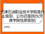 天津石油职业技术学院是什么级别，公办还是民办(天津学院性质级别)